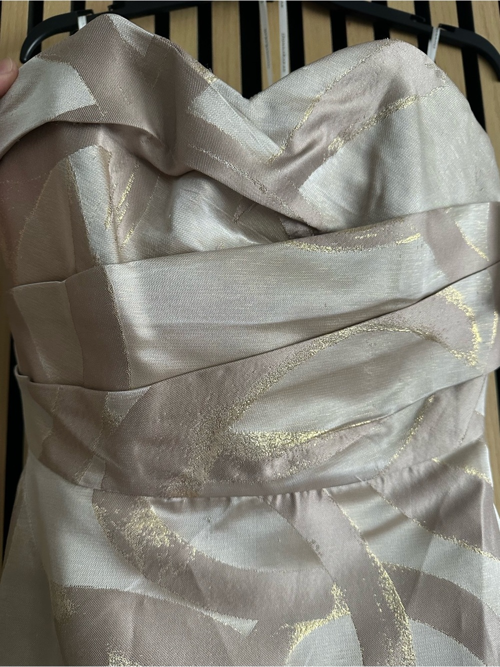Donna Karan Strapless Column Gown in Neutral Taupe and Beige - Picture 6 of 10